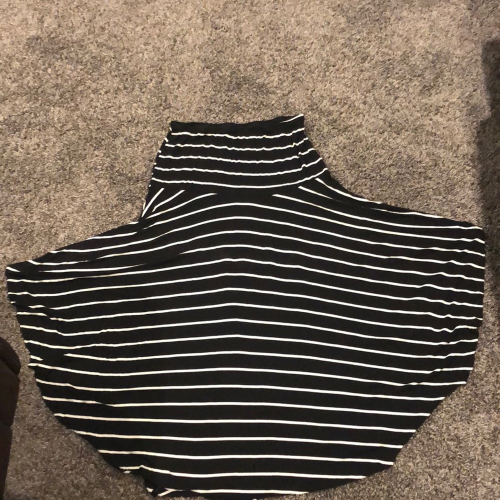 Black & White striped midi skirt